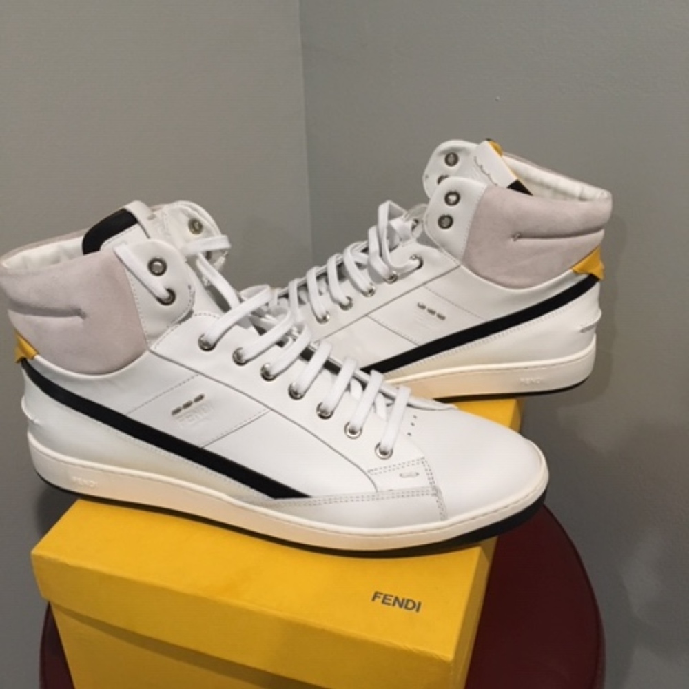 Fendi Men's Hightop Leather Sneaker. Brand New.